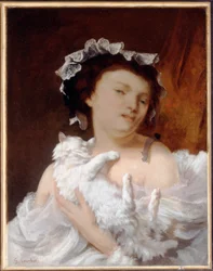 Mujer con un gato, 1864