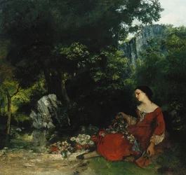 Mujer con una guirnalda