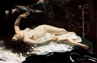 Mujer con un loro, 1866
