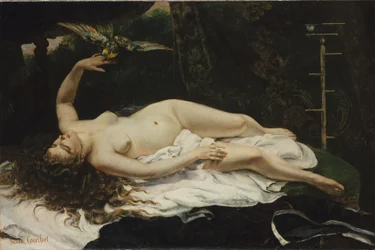 Mujer con un loro