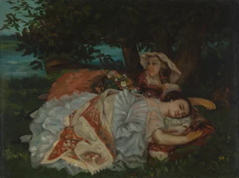 Jóvenes en la orilla del Sena, antes de 1857