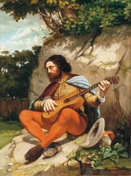 Joven en un paisaje