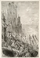 En la ciudad de la condesa de la fuente, de Historias de los Días del Rey Arturo por Charles Henry Hanson, pub.1898