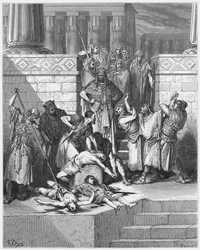 Biblia de Gustave Doré: Matanza de los hijos de Sedequías ante su padre