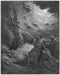 Biblia de Gustave Doré: El ángel apareciendo a Balaam