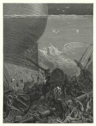 Ilustración de Gustave Dore para Rime of the Ancient Mariner de Coleridge (grabado)
