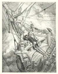 Ilustración de Gustave Dore para Rime of the Ancient Mariner de Coleridge (grabado)