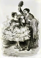 Ilustración de "Voyage en Espagne" escrito por Charles Davillier y publicado en 1866 (grabado)