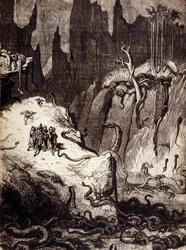 Ilustración para “los cuentos de las 1001 noches” (cuentos de las mil y una noches): Simbad el marino. Siglo XIX.