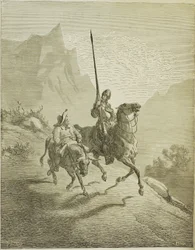Ilustración del libro Don Quijote de la Mancha de M. de Cervantes, 1863