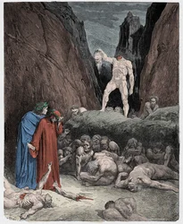 Infierno, Canto 28 : La cabeza cortada de Bertran de Born habla a Dante, ilustración de 