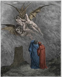 Infierno, canto 9: las horribles Erinias: Megera, Tisífone, Alecto