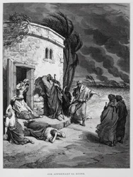 Job comprende su ruina, Ilustración de la Biblia de Dore