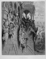 Masacres de Antioquía durante la primera cruzada - grabado por Gustave Doré