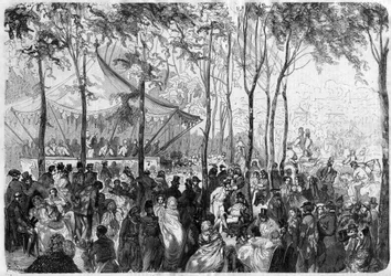 París - Bois de Boulogne - El Pré Catelan - Dibujo de Gustave Doré