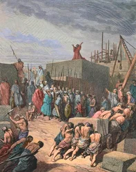 Reconstrucción del templo en Jerusalén, grabado de Gustave Doré