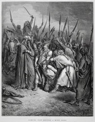 Samuel mata a Agag, Ilustración de la Biblia de Dore