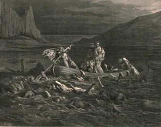 Tan pronto como ambos embarcaron, cortando las olas, c1890