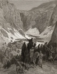 El ejército cristiano en las montañas de Judea, ilustración de 