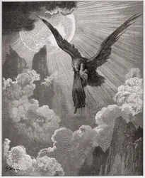 La Divina Comedia, Purgatorio, Canto 9: Dante, en un sueño, es llevado por un águila - por Dante Alighieri (1265-1321) - Ilustración de Gustave Doré (1832-1883).