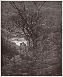 La Divina Comedia, Infierno, Canto 1: Aparece la loba - Ilustración de Gustave Doré