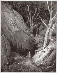 La Divina Comedia, Infierno, Canto 1: Virgilio y Dante comienzan su viaje - Ilustración de Gustave Doré