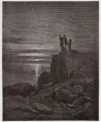 La Divina Comedia, Infierno, Canto 34: Los poetas emergen del infierno - Ilustración de Gustave Doré