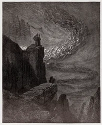 La Divina Comedia, Infierno, Canto 5: Minos juzga las transgresiones y despacha las almas - Ilustración de Gustave Doré
