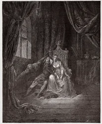 La Divina Comedia, Infierno, Canto 5: Paolo y Francesca - Ilustración de Gustave Doré