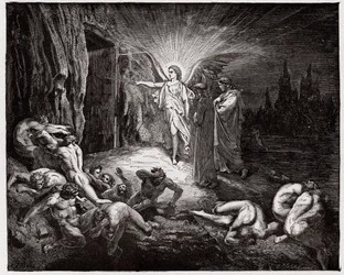 La Divina Comedia, Infierno, Canto 9: El ángel abre las puertas - de Dante Alighieri (1265-1321) - Ilustración de Gustave Doré (1832-1883)