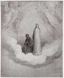 La Divina Comedia, Paraíso, Canto 21: La bienaventurada Beatriz en el séptimo círculo - de Dante Alighieri (1265-1321) - Ilustración de Gustave Doré (1832-1883)