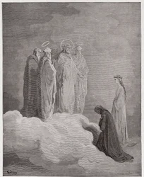 La Divina Comedia, Paraíso, Canto 26: San Juan examina a Dante sobre el amor - por Dante Alighieri (1265-1321) - Ilustración de Gustave Doré (1832-1883)