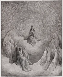 La Divina Comedia, Paraíso, Canto 31: La reina del cielo - por Dante Alighieri (1265-1321) - Ilustración de Gustave Doré (1832-1883).