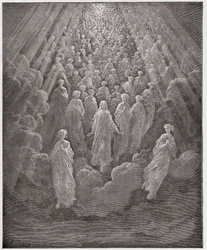 La Divina Comedia, Paraíso, Canto 5: La hueste de innumerables almas resplandecientes en el segundo reino - por Dante Alighieri (1265-1321) - Ilustración de Gustave Doré (1832-1883)
