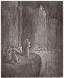 La Divina Comedia, Purgatorio, Canto 13: Sapia limpia su vida culpable - por Dante Alighieri (1265-1321) - Ilustración de Gustave Doré (1832-1883)