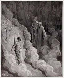 La Divina Comedia, Purgatorio, Canto 16: Dante habla con el alma de Marco Lombardo - por Dante Alighieri (1265-1321) - Ilustración de Gustave Doré (1832-1883)