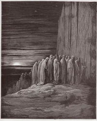 La Divina Comedia, Purgatorio, Canto 18: La multitud de los perezosos - por Dante Alighieri (1265-1321) - Ilustración de Gustave Doré (1832-1883)