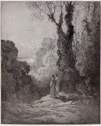 La Divina Comedia, Purgatorio, Canto 1: Los poetas contemplan la belleza de Venus en el cielo de la mañana - por Dante Alighieri (1265-1321) - Ilustración de Gustave Doré (1832-1883)