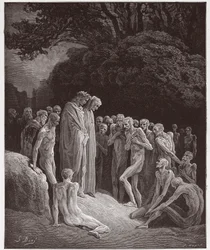La Divina Comedia, Purgatorio, Canto 23: Las almas de los glotones - por Dante Alighieri (1265-1321) - Ilustración de Gustave Doré (1832-1883)