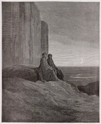 La Divina Comedia (La Divina Commedia, La Divine Comedie), Purgatorio, Canto 9: Crepúsculo - por Dante Alighieri (1265-1321) - Ilustración de Gustave Doré (1832-1883)