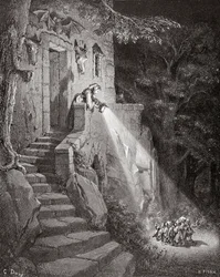 La morada del ogro, grabado por Heliodore Joseph Pisan (1822-90) c.1868
