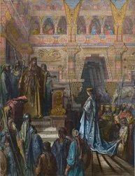 La Reina de Saba ante Salomón Grabado por Gustave Doré