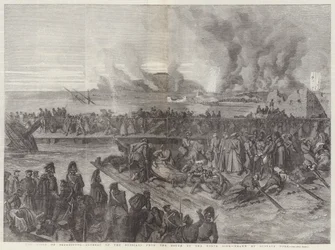 El sitio de Sebastopol, retirada de los rusos del sur al lado norte