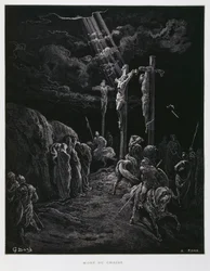 La muerte de Cristo en la cruz, Ilustración de la Biblia de Dore