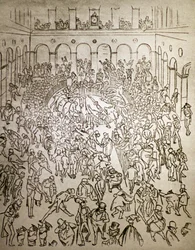 El frenético mundo capitalista en la Bolsa de París, por Gustave Dore