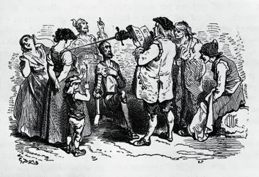 La inducción de Don Quijote, ilustrado por Gustave Doré para Don Quijote de Miguel de Cervantes Saavedra