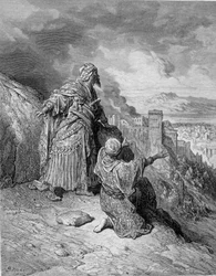 El último de los reyes árabes abandonó Granada tras su asedio por los católicos en 1492. Grabado por Gustave Doré