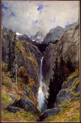 Cascada del agujero del infierno en el valle del Lys (pintura de Gustave Doré)