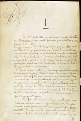 Primera página del manuscrito de “L