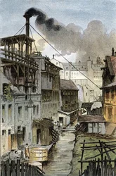 Vista del río Bievre desde el bulevar Port Royal, París Dibujo de Gustave Fraipont (1849-1923) extraído de "La seine a travers Paris" de Saint-Juirs